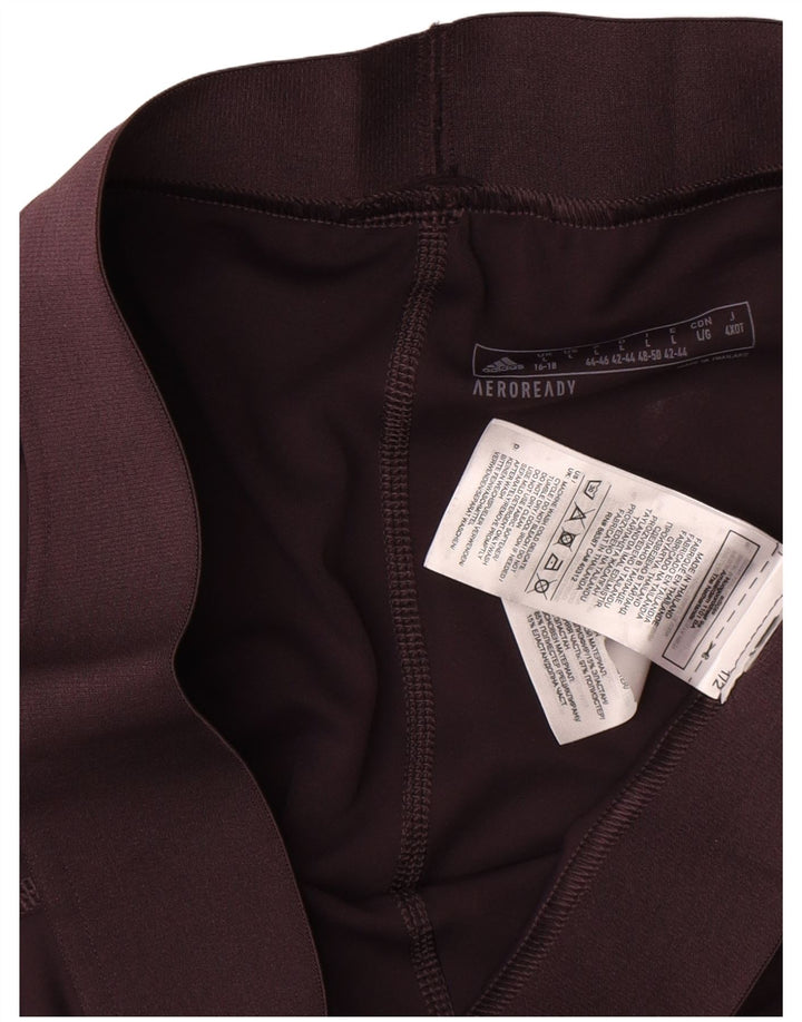 Leggings Adidas Aeroready da donna UK 16/18 Large Marrone Poliestere