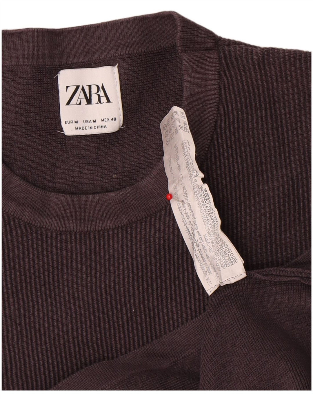 T-shirt Zara da uomo Top in cotone grigio medio