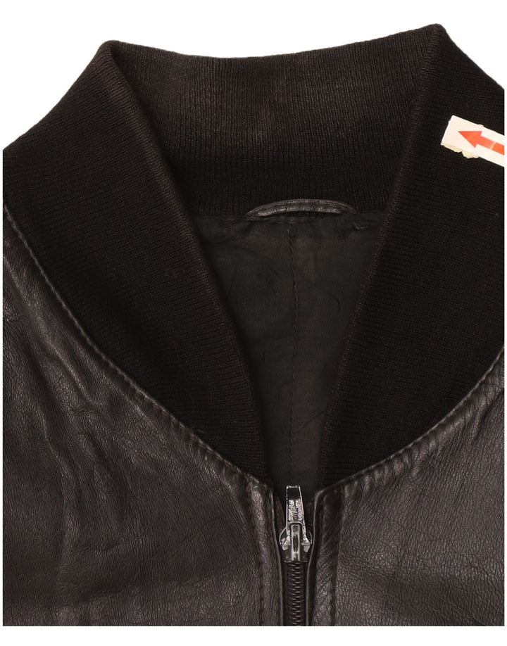 Giacca in pelle vintage da uomo UK 40 grande nera