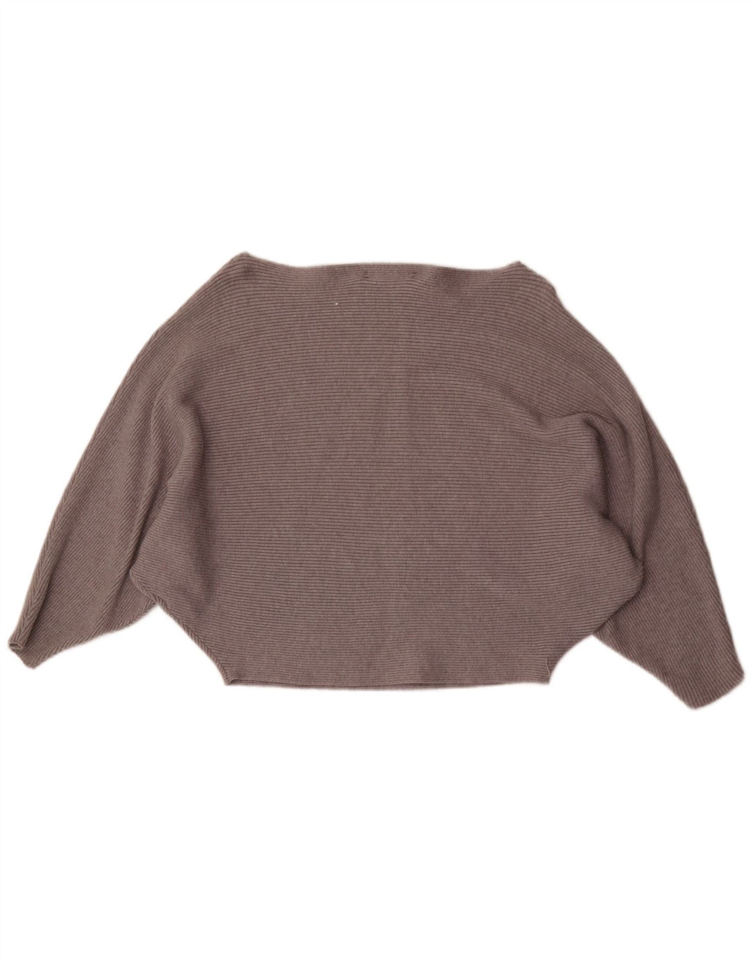Maglione Zara da donna con scollo a barca a pipistrello UK 12 Viscosa grigio medio