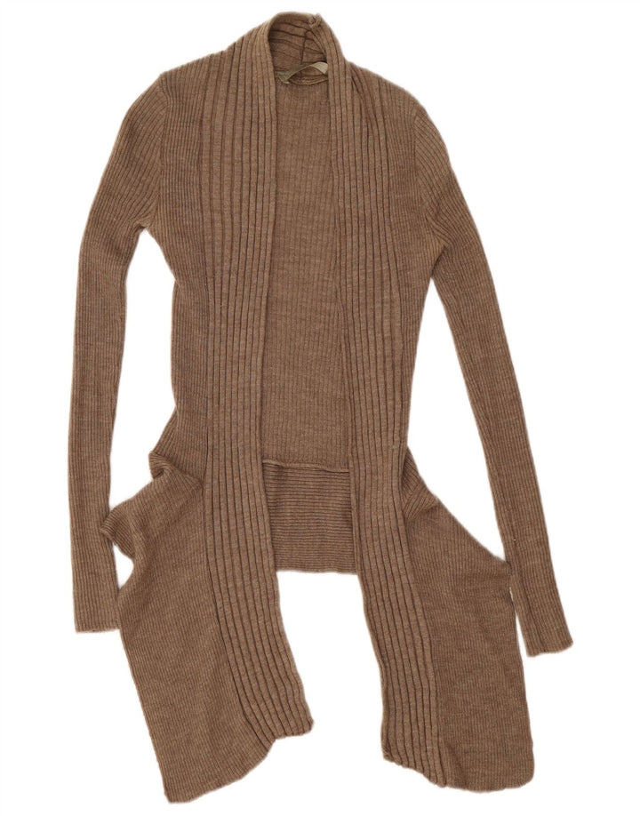 Maglione cardigan aperto asimmetrico da donna Zara UK 12 Beige medio