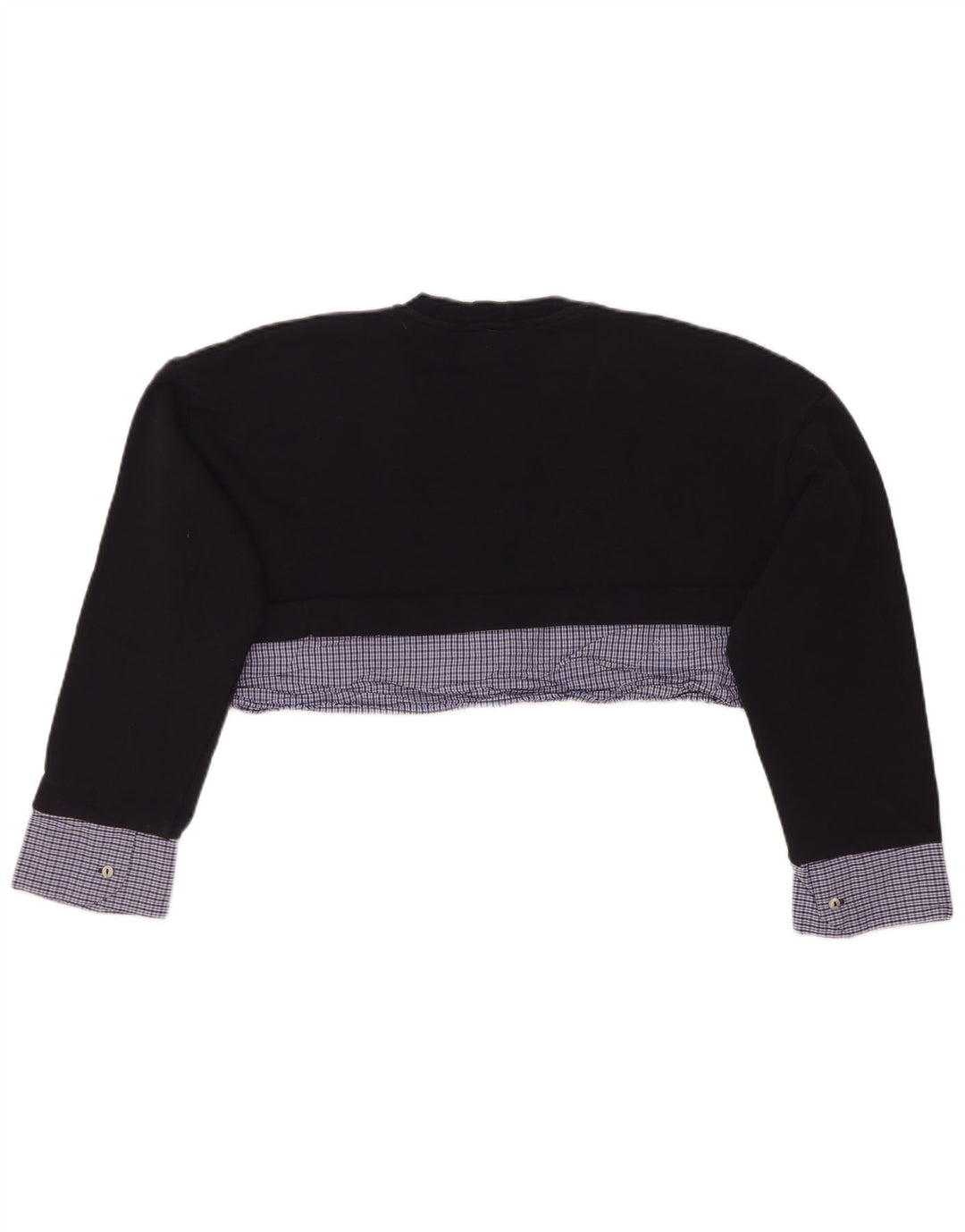 Felpa corta oversize da donna Zara, maglione UK 10, piccolo check blu navy
