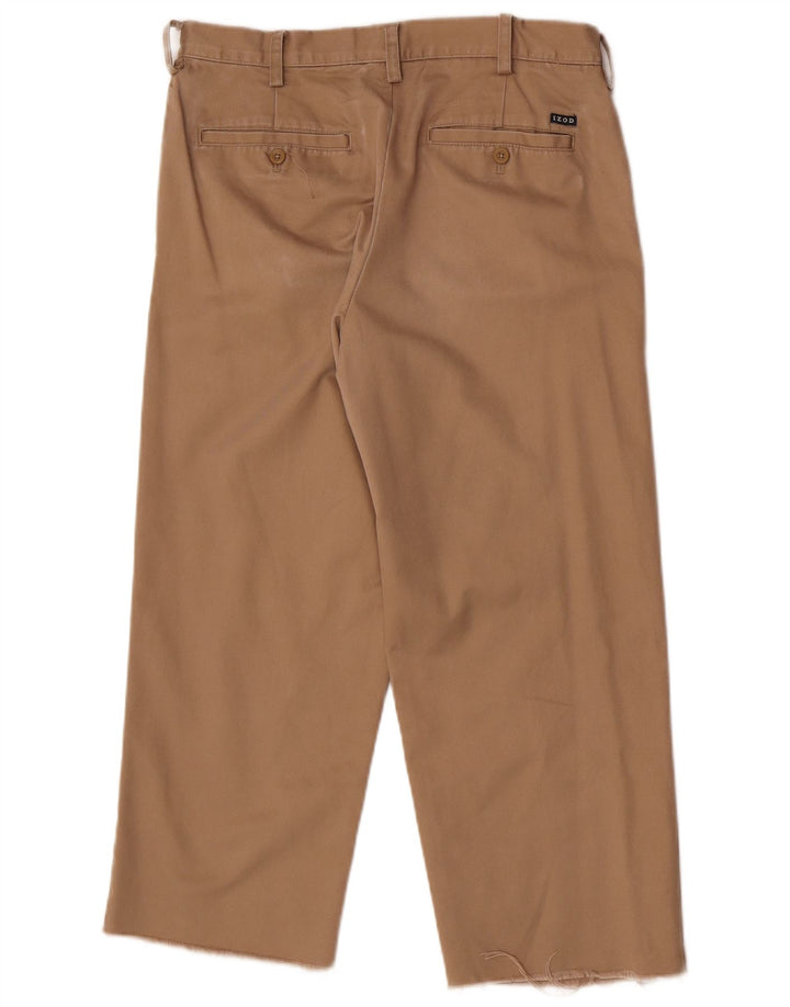 Pantaloni cropped da uomo Izod W32 L25 in cotone beige