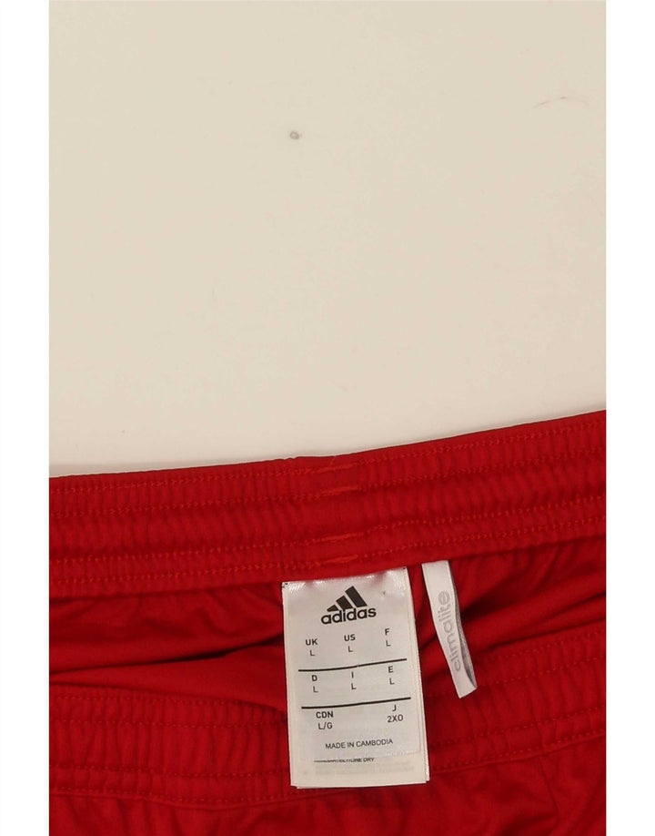 Pantaloncini sportivi Adidas Climalite da uomo, grandi, in poliestere color block rosso