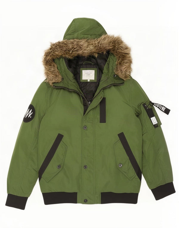 Jack & Jones Bomber imbottito con cappuccio da uomo UK 40 Large Verde Poliestere