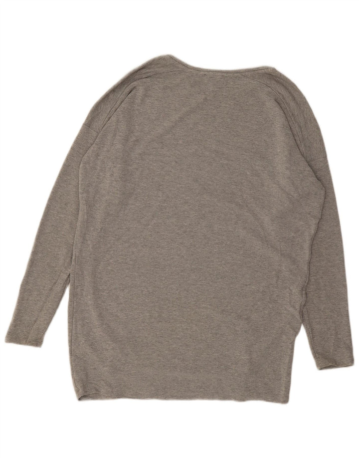 Topshop Top oversize da donna a maniche lunghe UK 12 Viscosa grigio medio