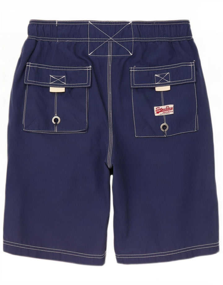 Pantaloncini da bagno grafici da uomo Superdry poliestere medio blu navy