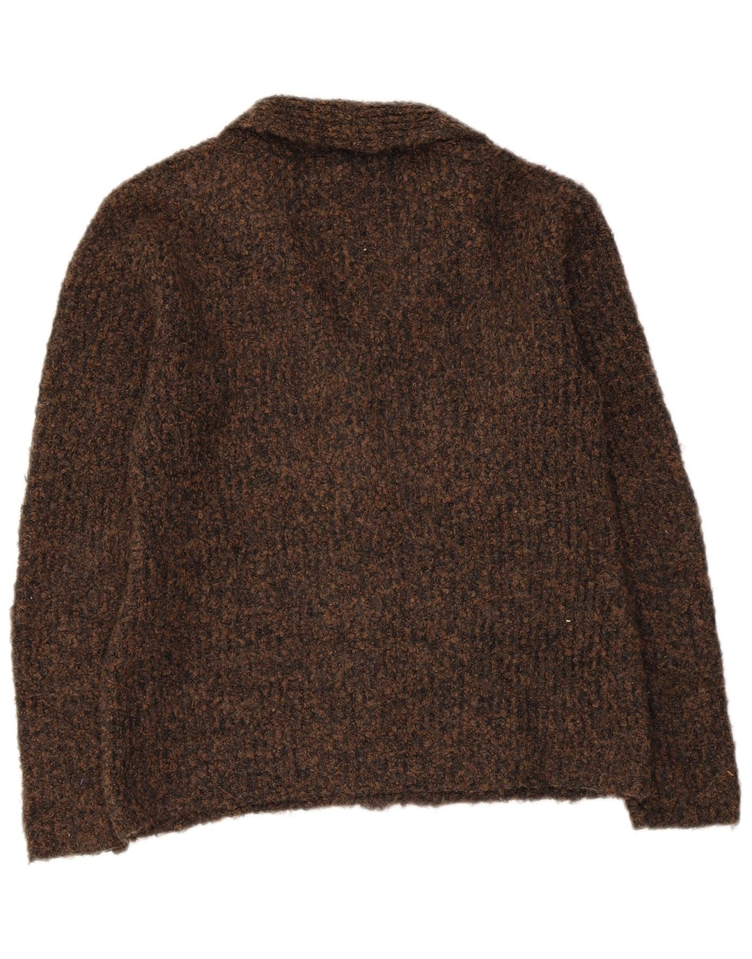 MARKS & SPENCER Maglione cardigan da donna UK 10 Piccolo marrone screziato