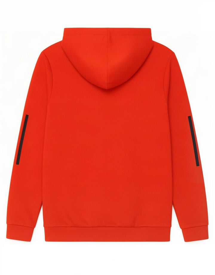 Felpa con cappuccio grafica da uomo Adidas XS rossa in poliestere