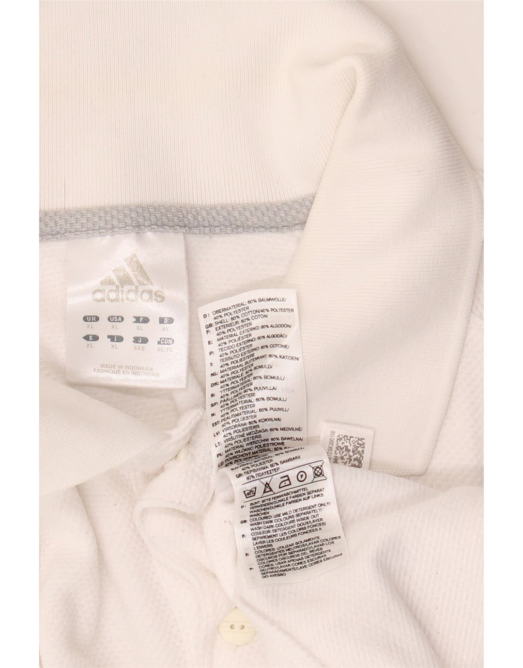 Polo Adidas da uomo XL in cotone bianco
