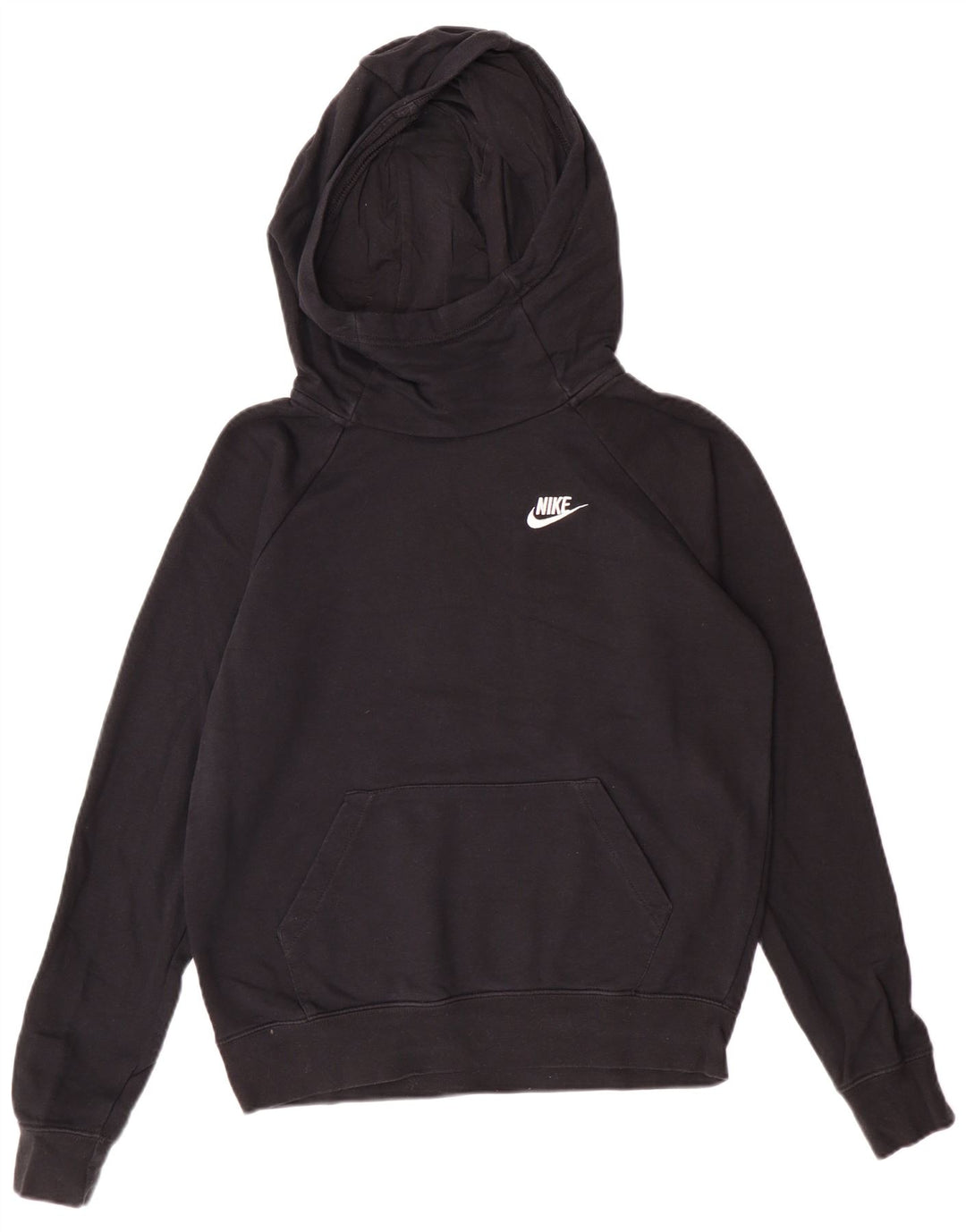 Felpa con cappuccio oversize da donna Nike UK 10 piccola in cotone nero