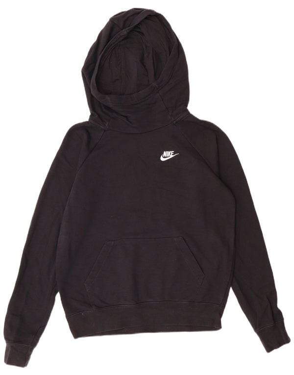 Felpa con cappuccio oversize da donna Nike UK 10 piccola in cotone nero