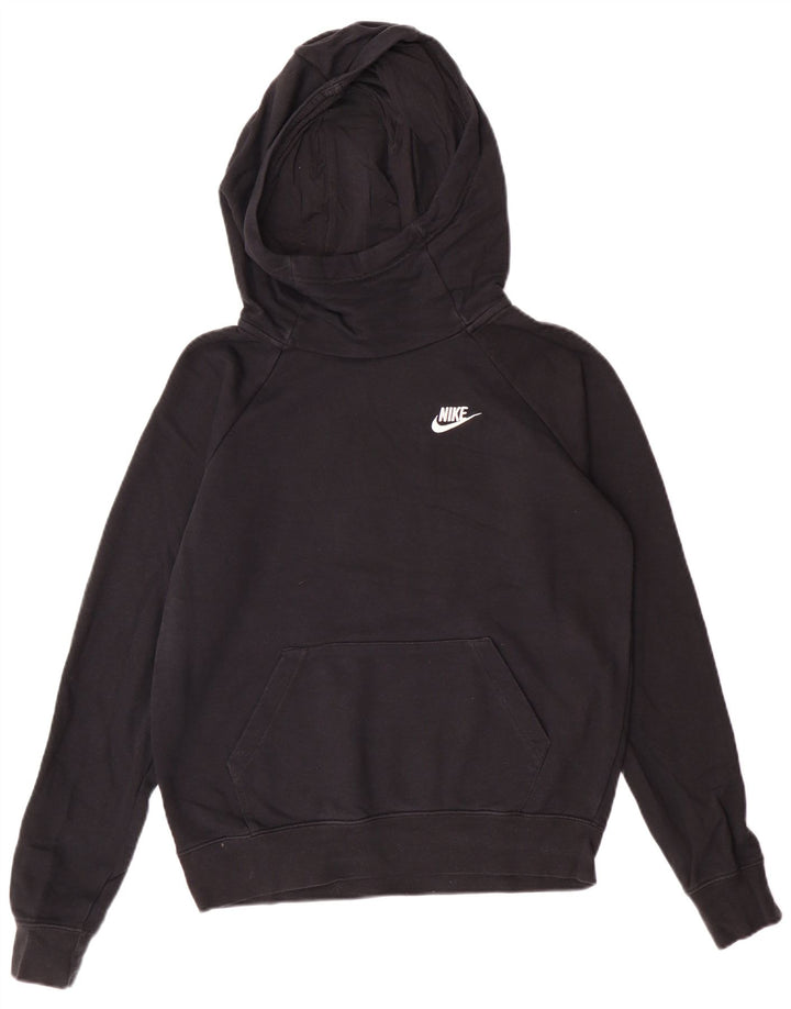 Felpa con cappuccio oversize da donna Nike UK 10 piccola in cotone nero