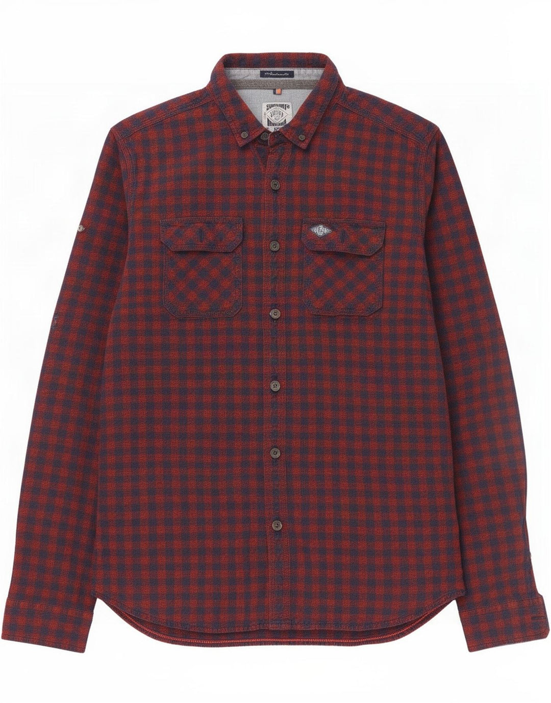 Camicia da uomo in flanella XL rossa in cotone a quadretti