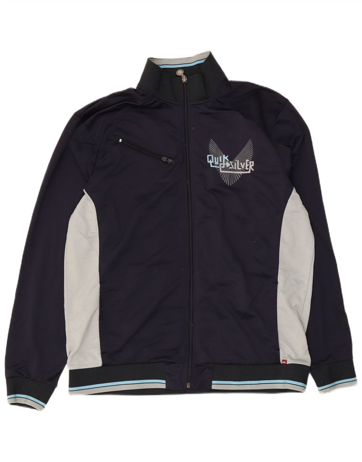 Giacca da ginnastica grafica da uomo Quiksilver XL Colorblock blu navy