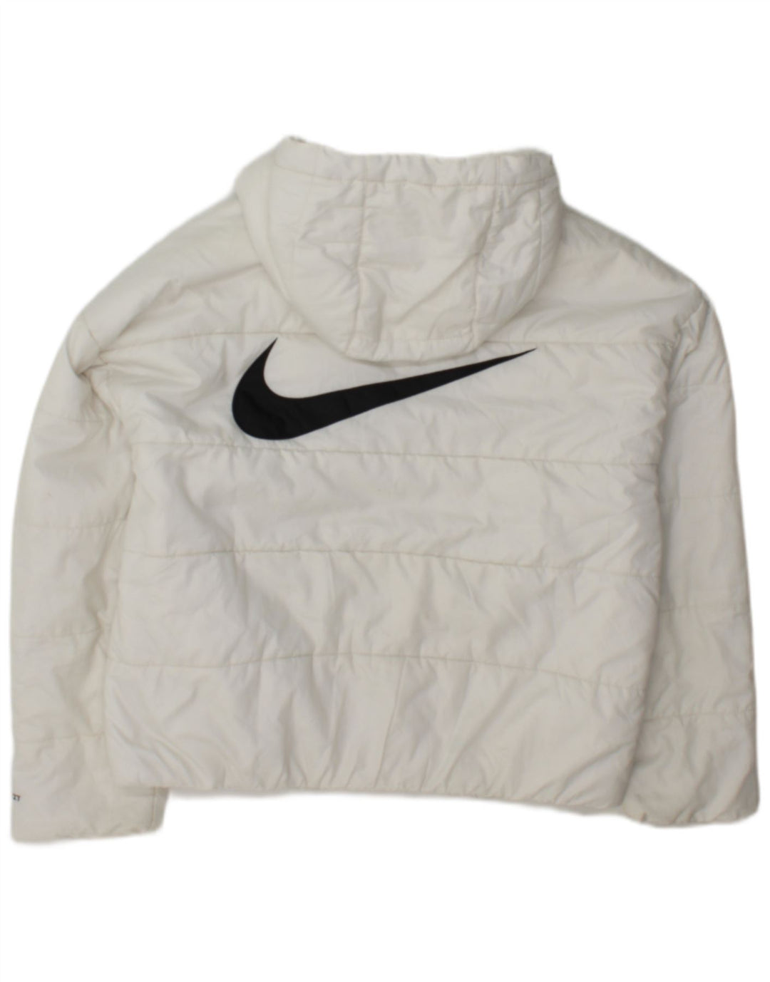 Giacca imbottita con cappuccio Nike Therma-Fit Graphic da donna UK 14 Medium White