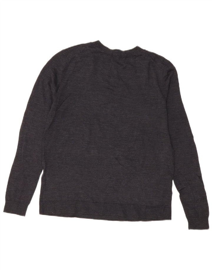 Maglione Zara da donna con scollo a V UK 10 piccolo in lana blu navy