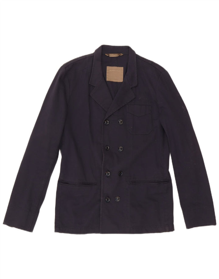 Giacca blazer doppiopetto da uomo Zara UK 38 cotone blu navy medio