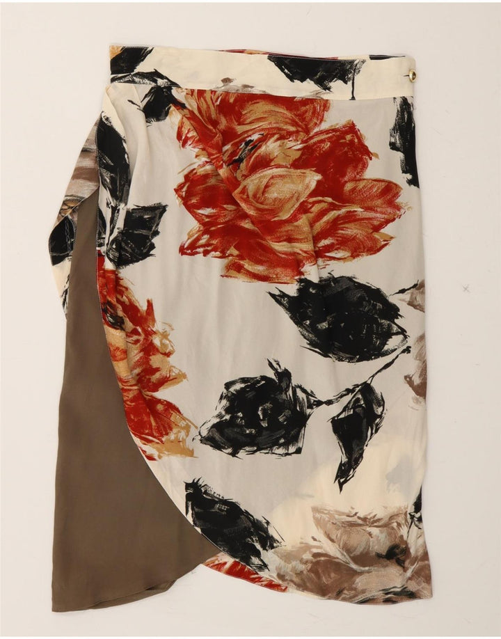 VINTAGE Womens Wrap Skirt IT 44 Medium W30  White Floral Vintage Vintage and Second-Hand Vintage from Messina Hembry 