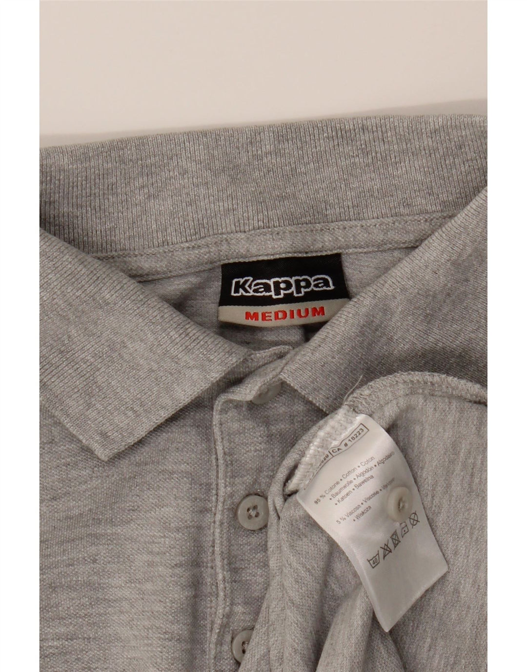 KAPPA Mens Polo Shirt Medium Grey Cotton Vintage Kappa and Second-Hand Kappa from Messina Hembry 