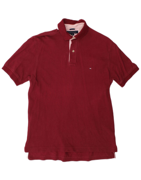 Polo da uomo Tommy Hilfiger piccola in cotone bordeaux