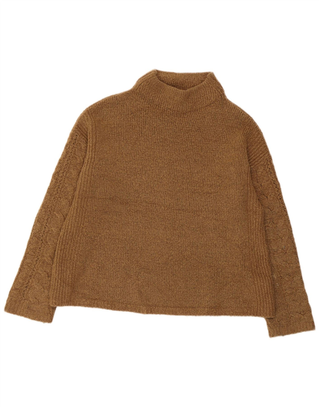 Maglione maglione a collo alto da donna Marks & Spencer UK 14 grande acrilico marrone