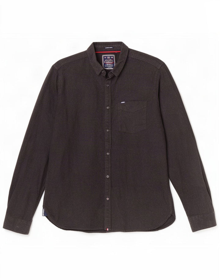 Camicia da uomo Superdry 2XL in cotone grigio