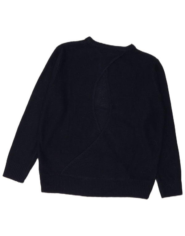 Maglione maglione oversize con scollo a barca da donna Zara UK 14 blu navy medio