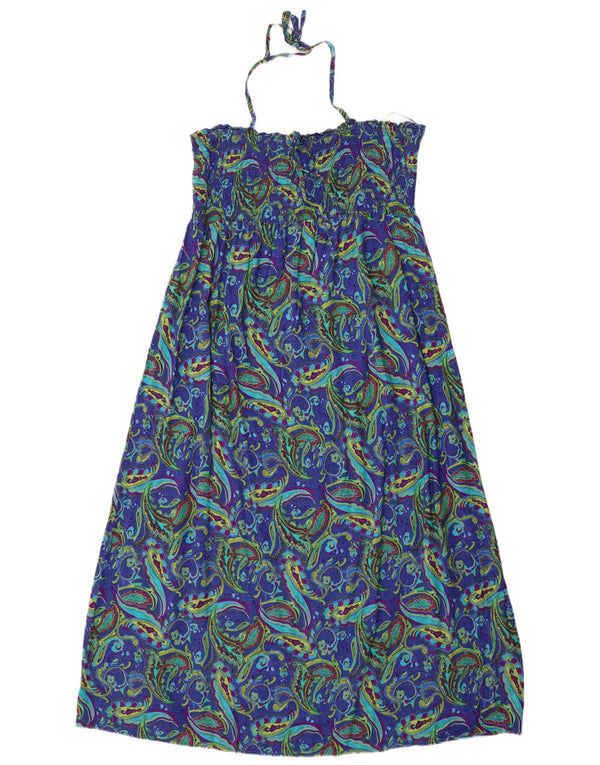 Abito Halter da donna Marks & Spencer UK 22 3XL Viscosa blu Paisley