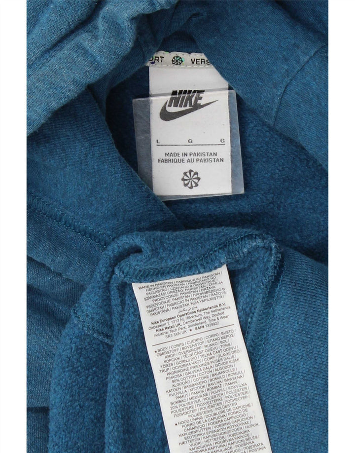 Felpa con cappuccio da uomo Nike Large in cotone blu