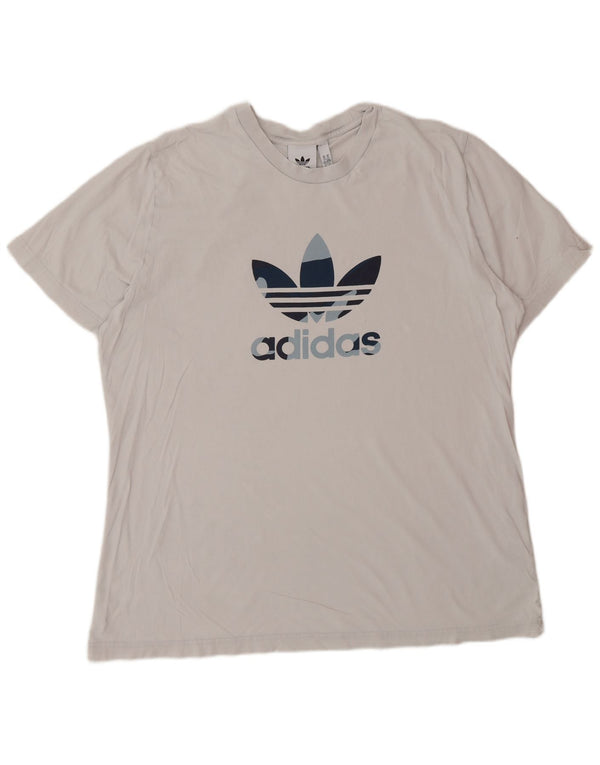 T-shirt grafica da uomo ADIDAS Top XL in cotone bianco