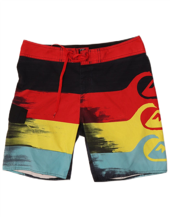 Pantaloncini da bagno grafici da uomo Quiksilver a righe medie multicolori