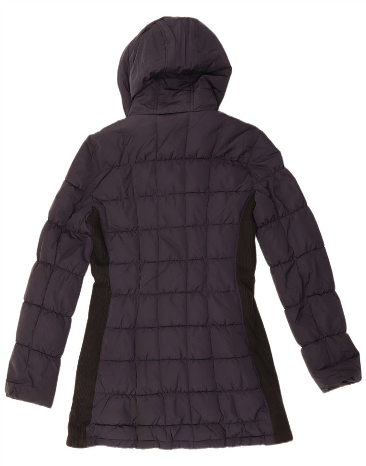 CALVIN KLEIN Cappotto imbottito oversize da donna UK 10 piccolo blu navy