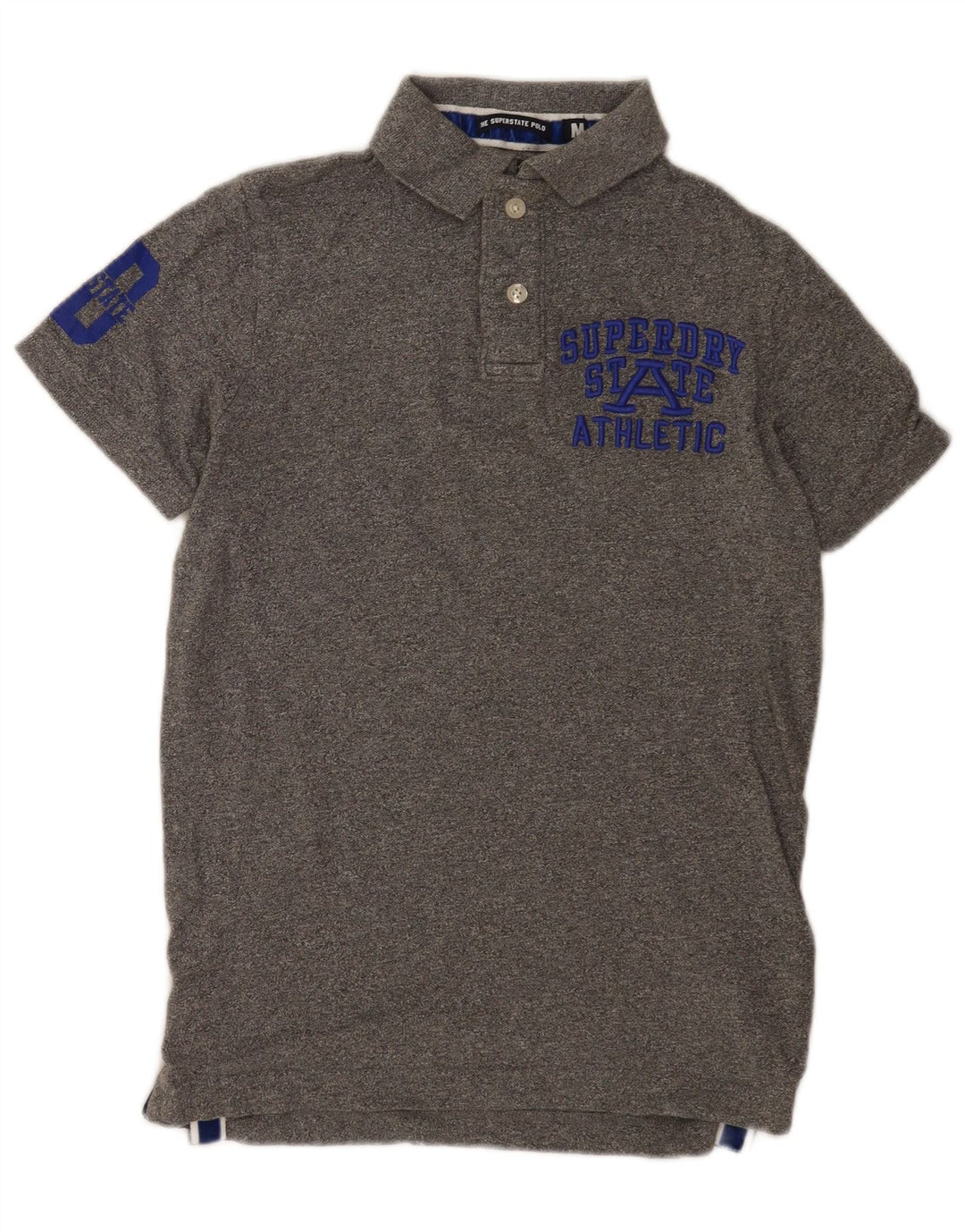 Polo grafica da uomo Superdry in cotone grigio medio