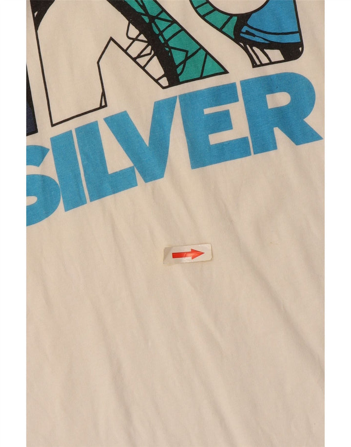 T-shirt grafica da uomo Quiksilver Top in cotone bianco sporco medio
