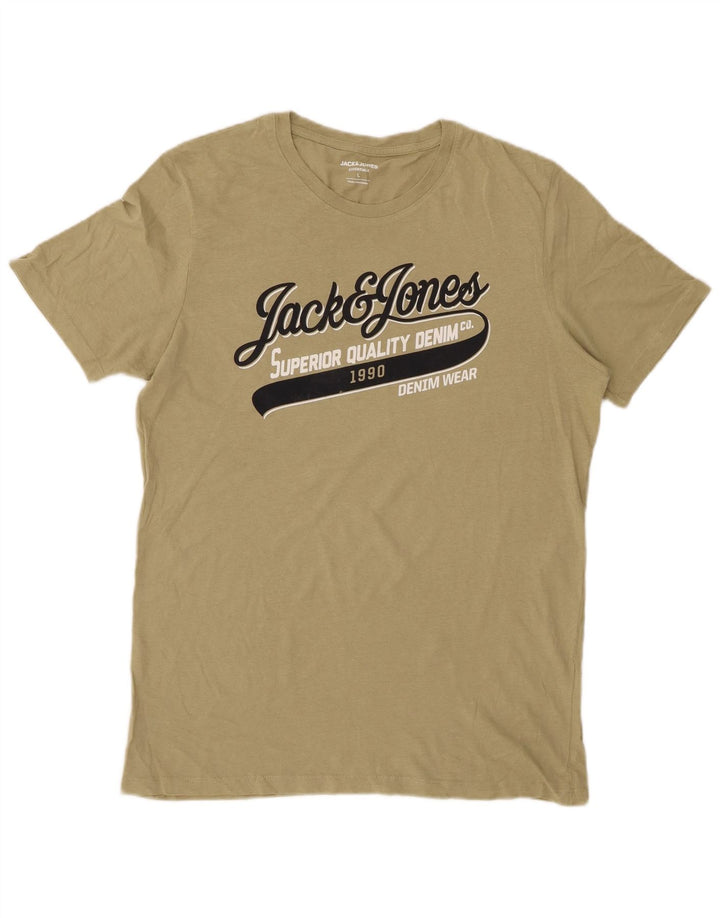 JACK & JONES T-shirt grafica da uomo grande color kaki