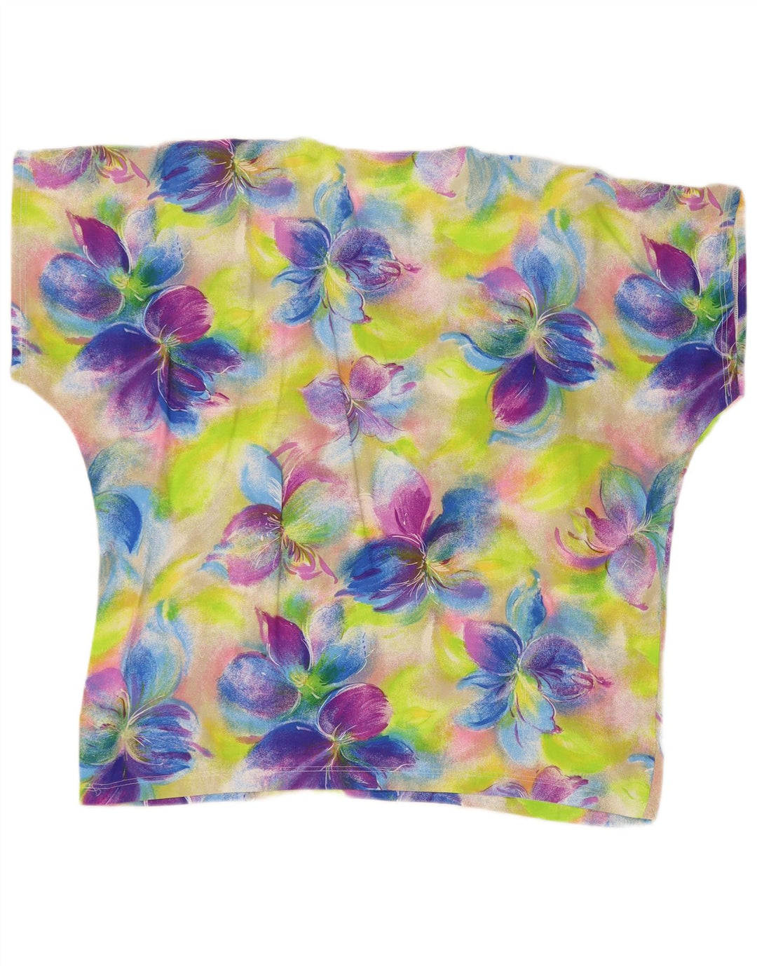 Camicetta vintage da donna Top UK 18 XL floreale multicolore
