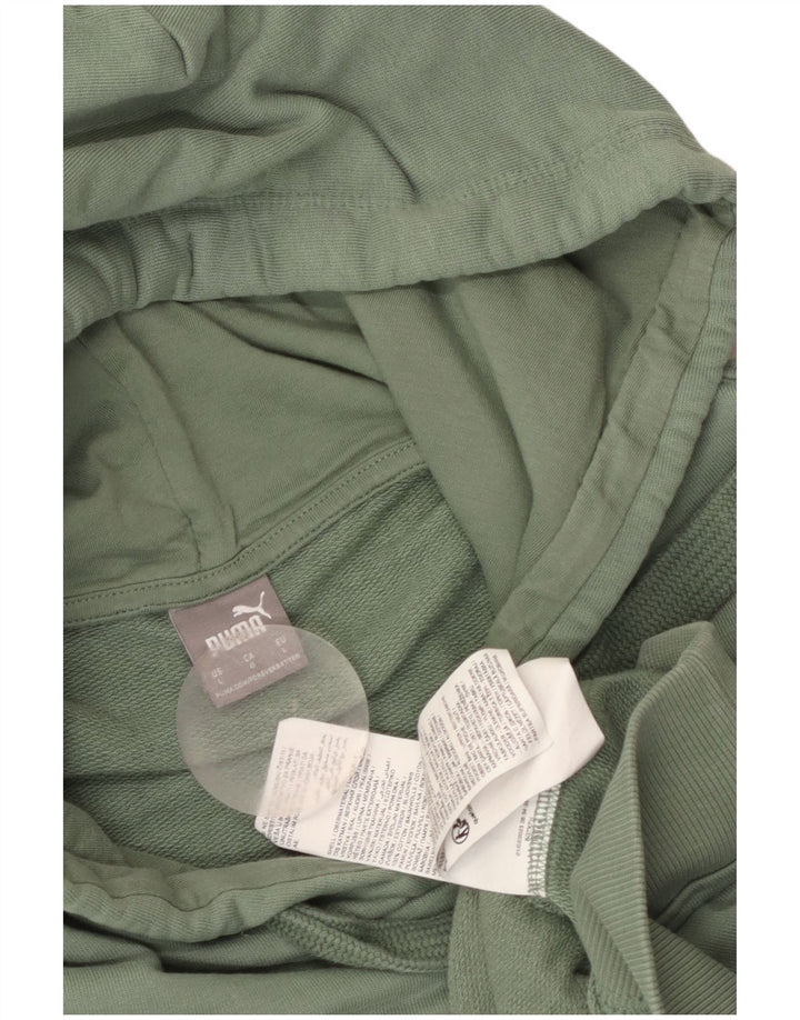 Felpa con cappuccio da donna Puma UK 16 grande cotone verde