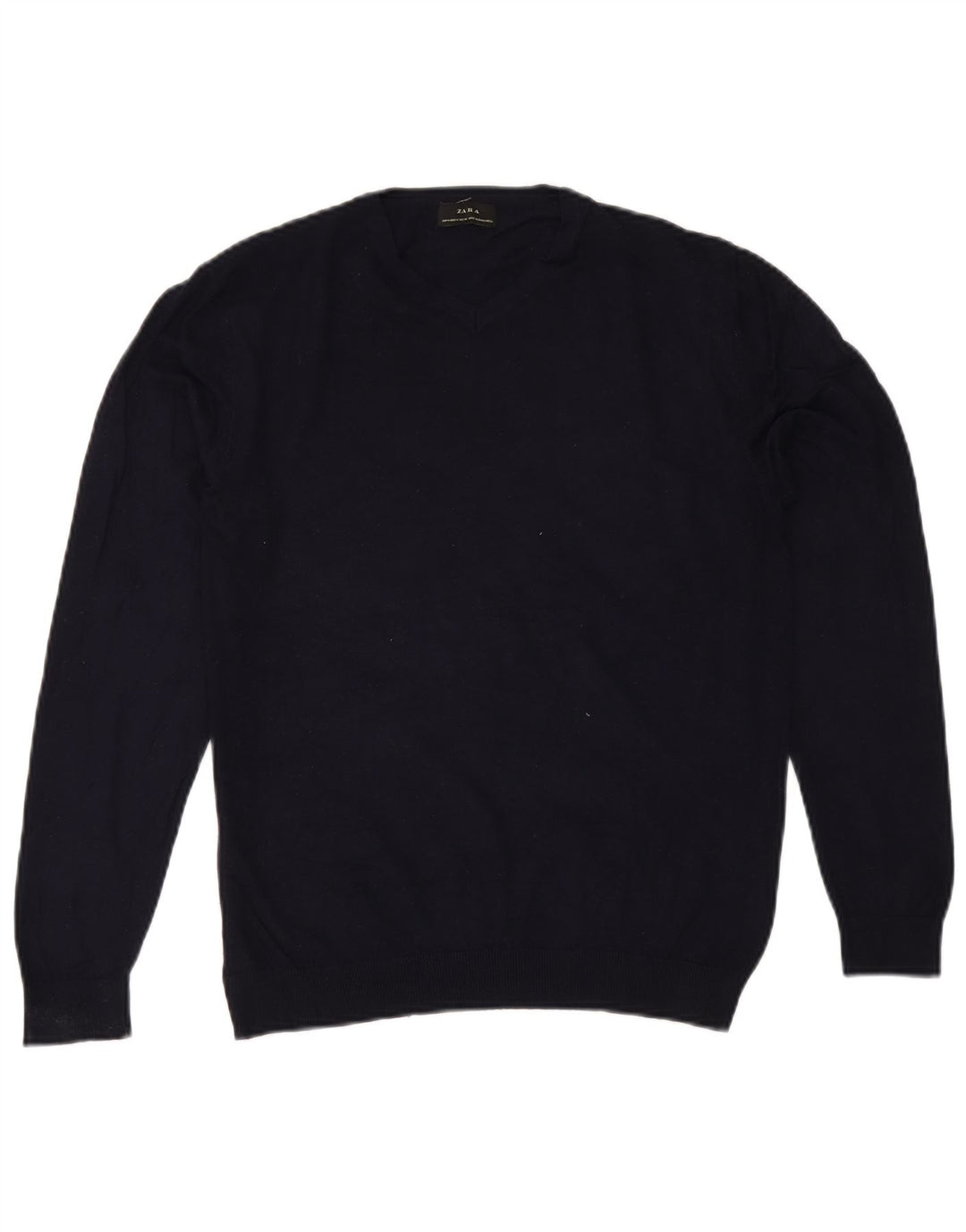 Maglione Zara da donna con scollo a V UK 14 blu navy medio