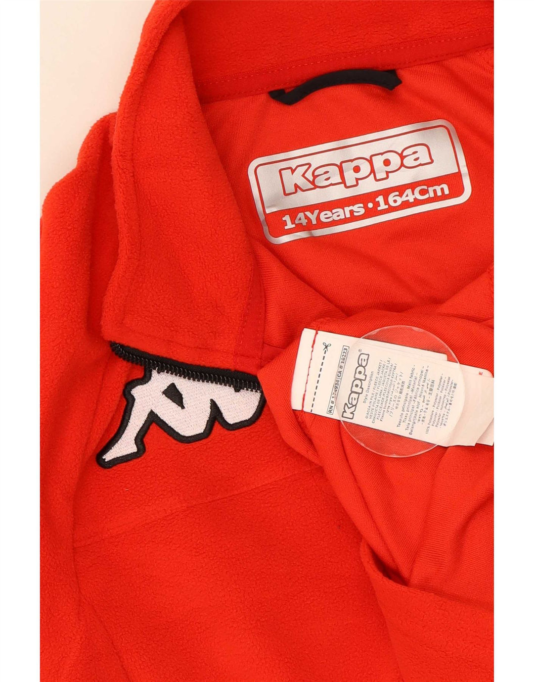 Maglione in pile Kappa da ragazzo con zip e collo 13-14 anni in poliestere rosso