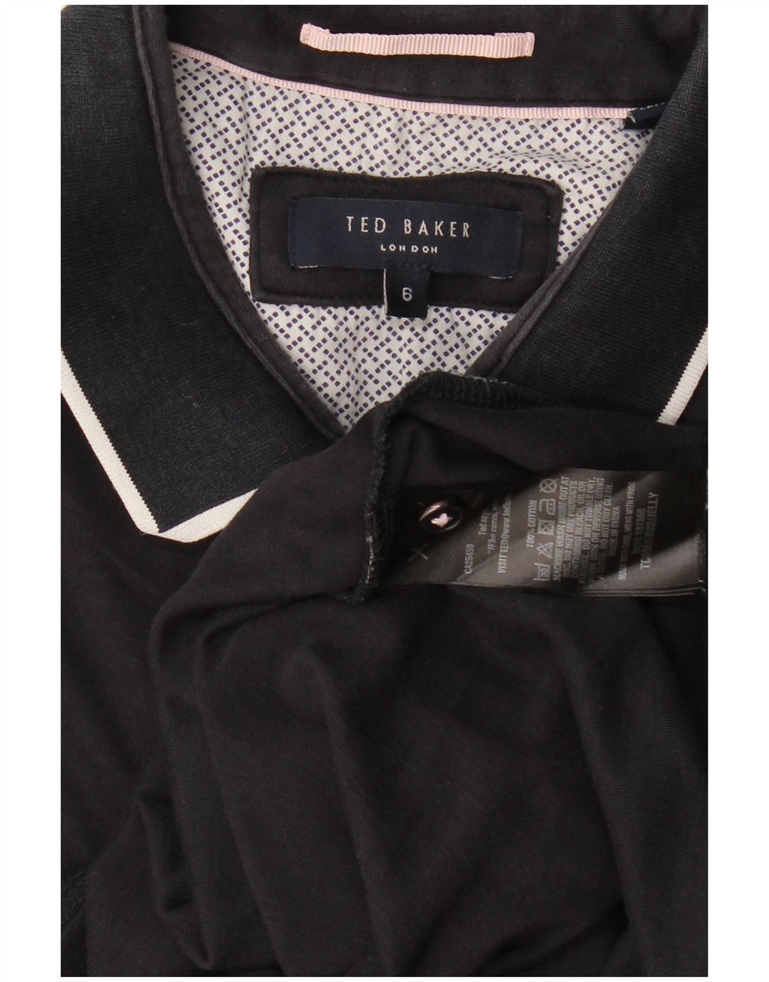 Polo da uomo Ted Baker taglia 6 2XL cotone nero