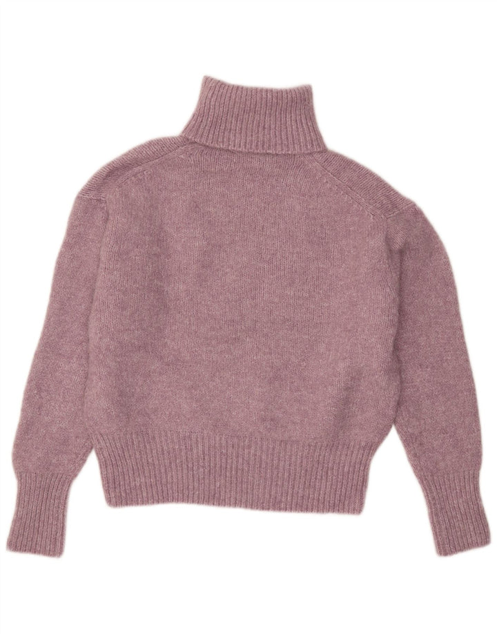 Maglione maglione oversize a collo alto da donna Zara UK 10 piccolo rosa screziato
