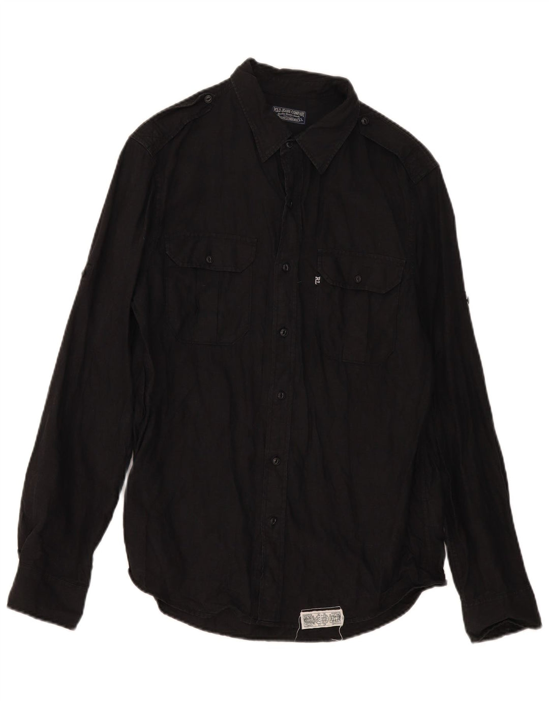 Camicia militare da uomo Ralph Lauren Lino nero medio