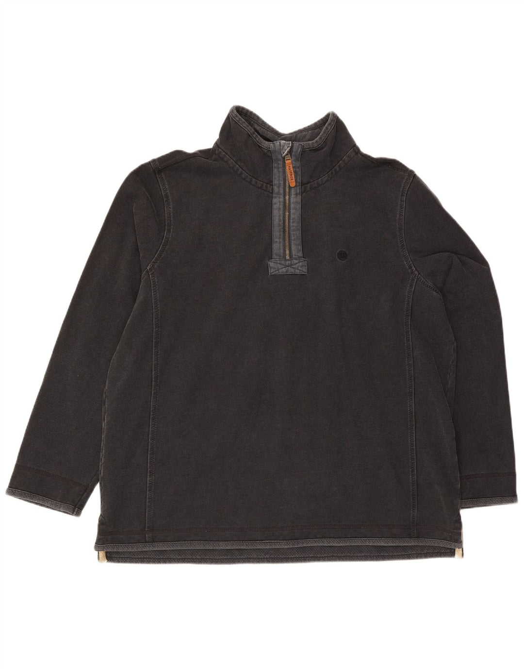 Felpa da uomo con collo con zip Fat Face Maglione 2XL Cotone grigio