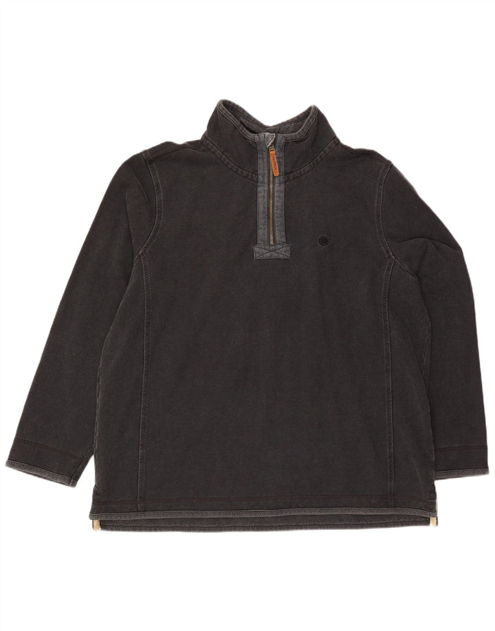 Felpa da uomo con collo con zip Fat Face Maglione 2XL Cotone grigio