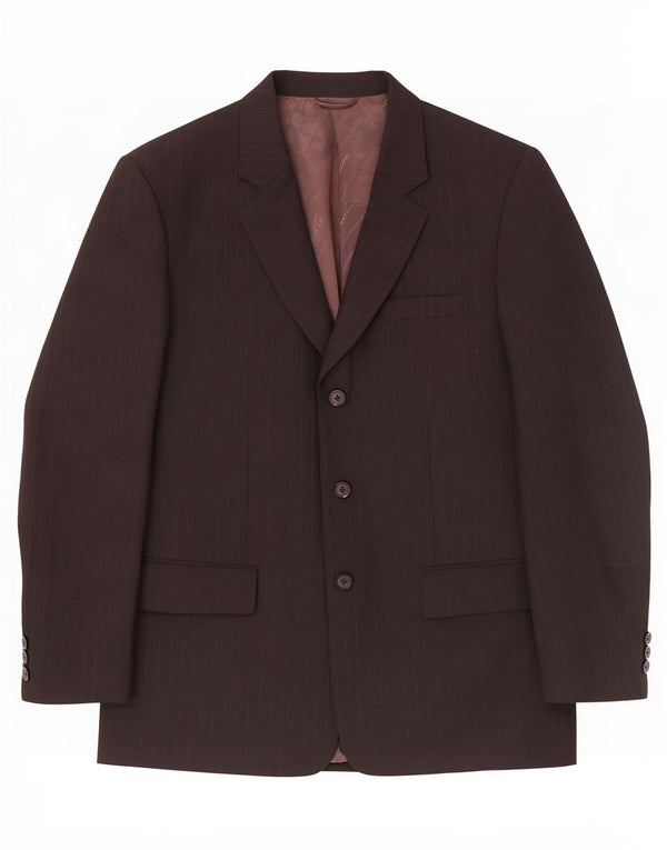 Giacca blazer da uomo a 3 bottoni Giorgio Armani UK 38 gessato medio nero