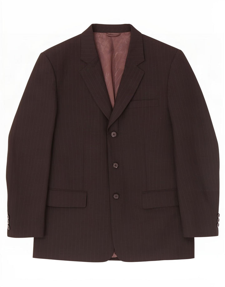 Giacca blazer da uomo a 3 bottoni Giorgio Armani UK 38 gessato medio nero