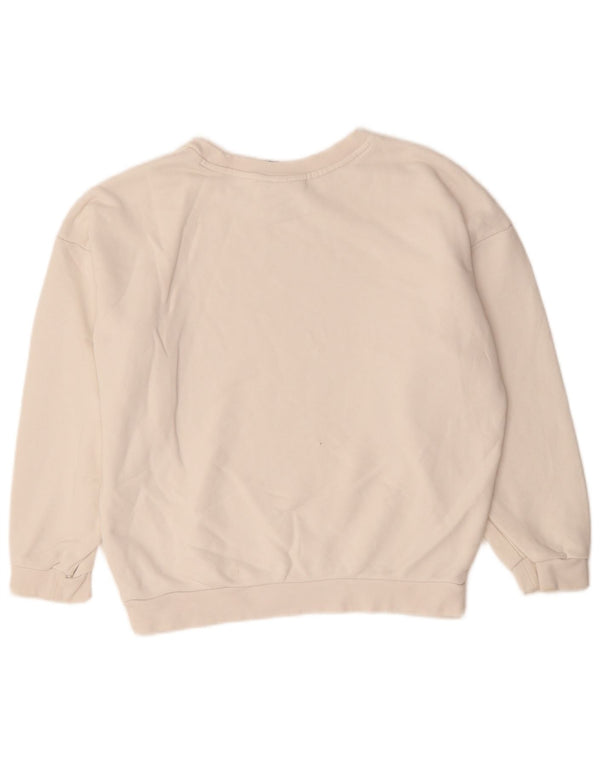 Adidas Felpa con grafica corta oversize da donna UK 8 Small Bianca