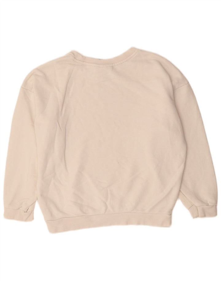 Adidas Felpa con grafica corta oversize da donna UK 8 Small Bianca