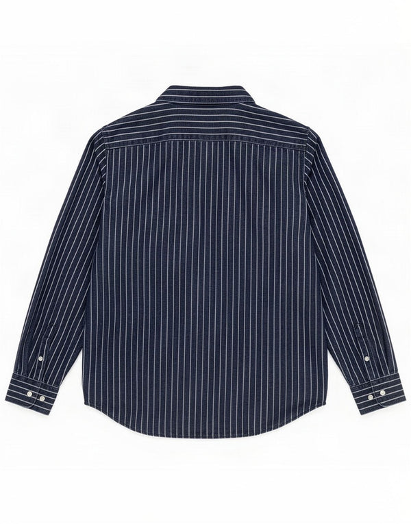 Chaps Camicia da donna UK 18 XL Cotone a righe blu navy